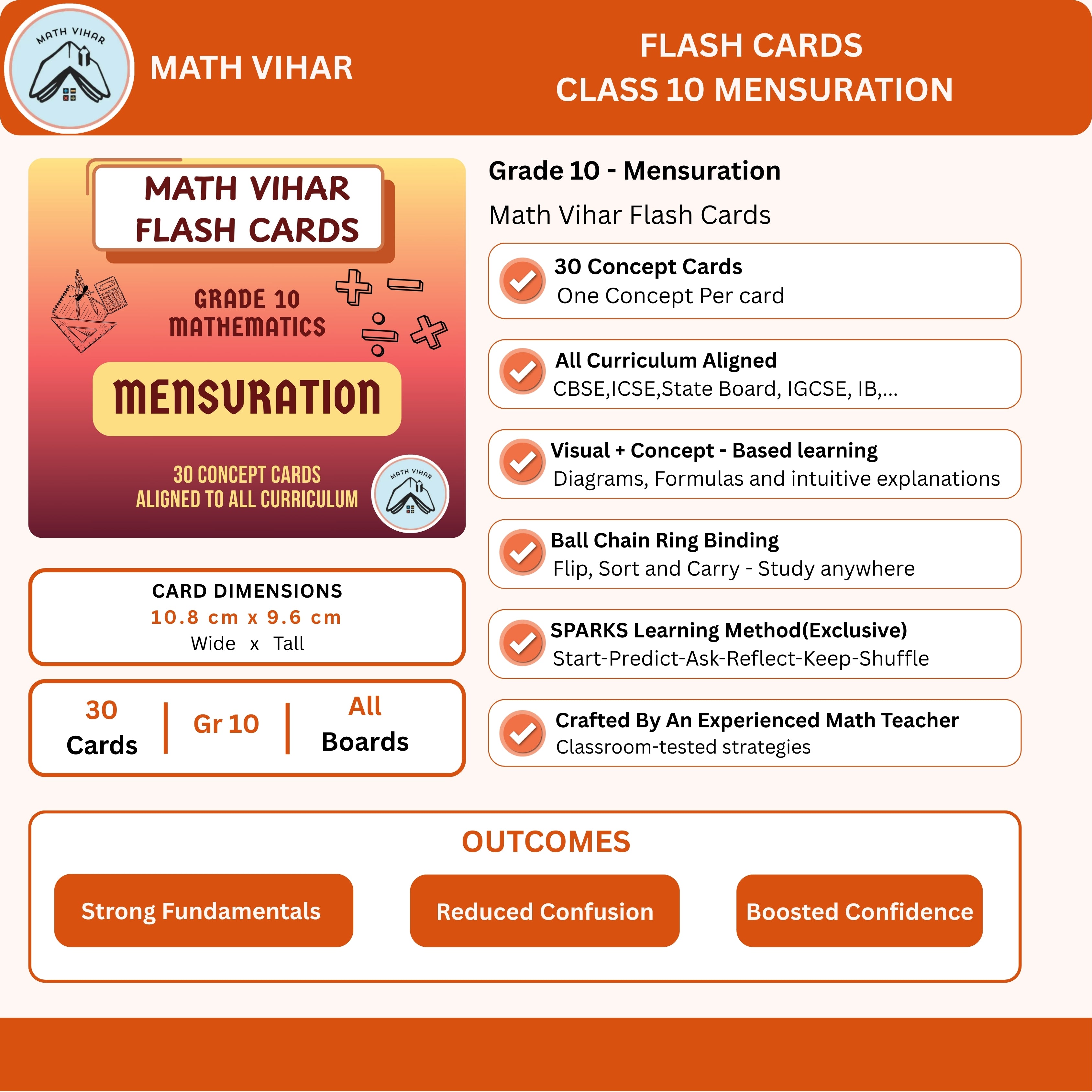 Grade 10 - MENSURATION - Flash Cards