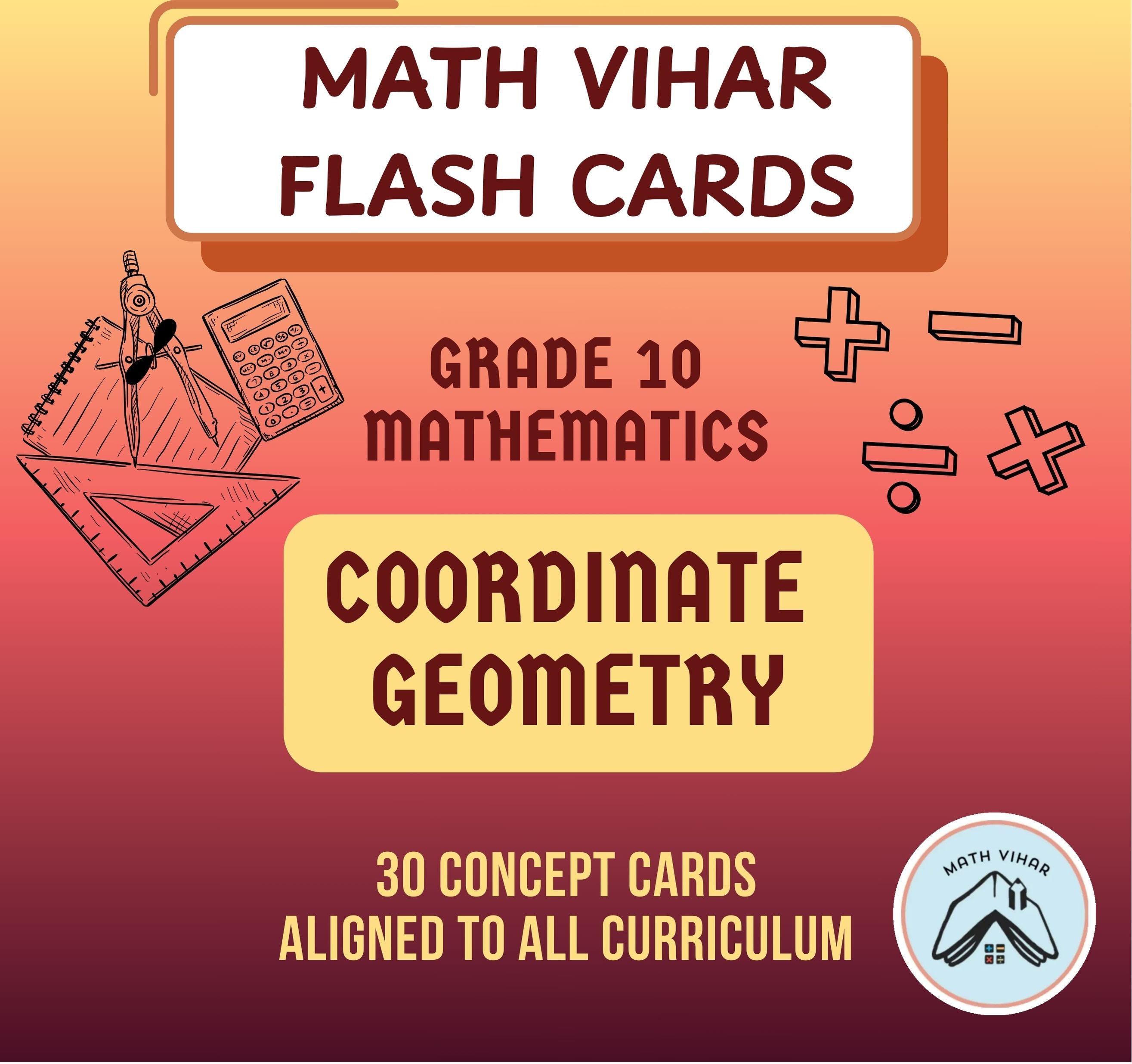 Grade 10 - COORDINATE GEOMETRY - Flash Cards