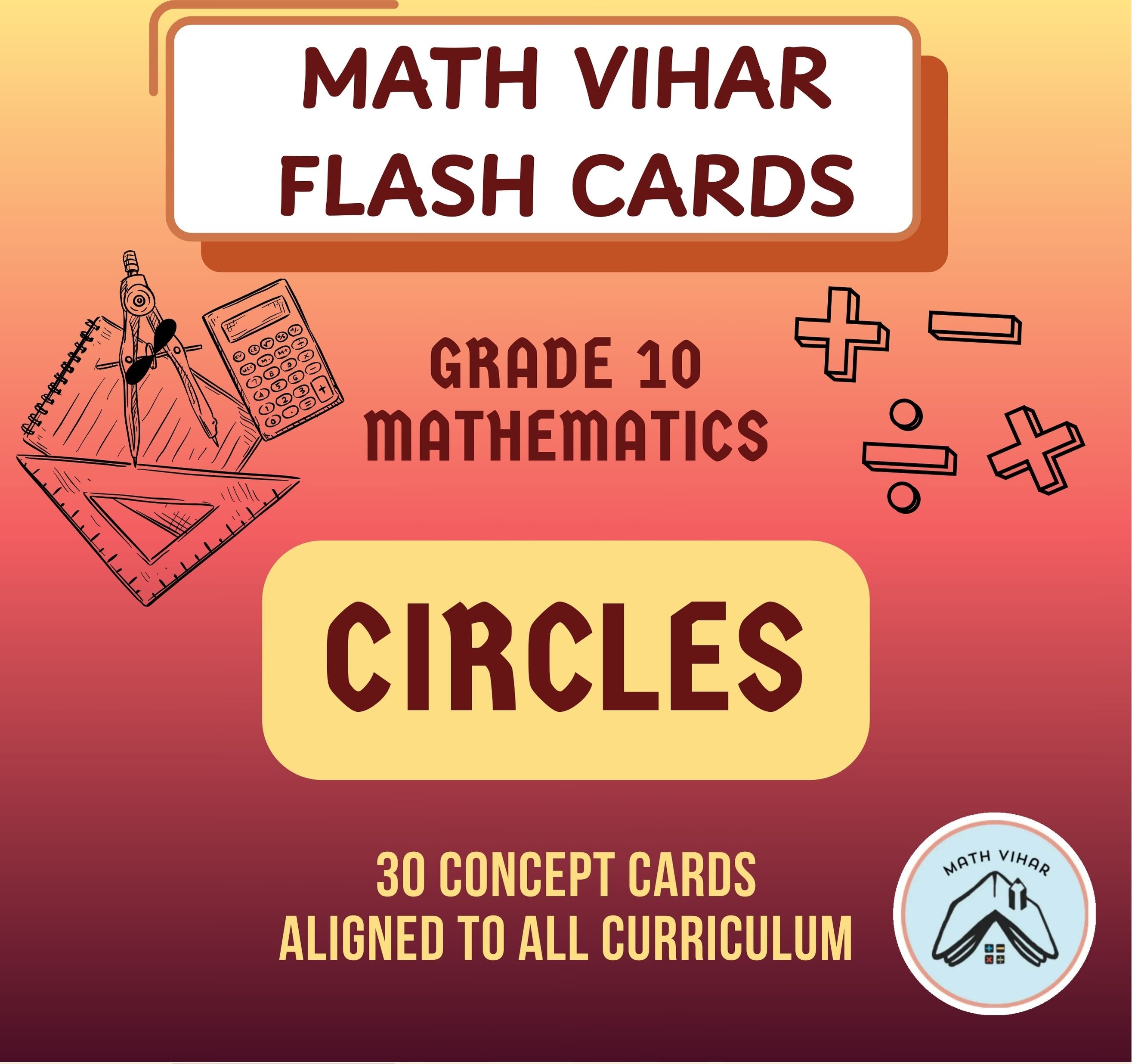 Grade 10 - CIRCLES - Flash Cards