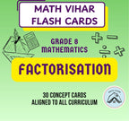 Grade 8 - Factorisation  - Flash Cards