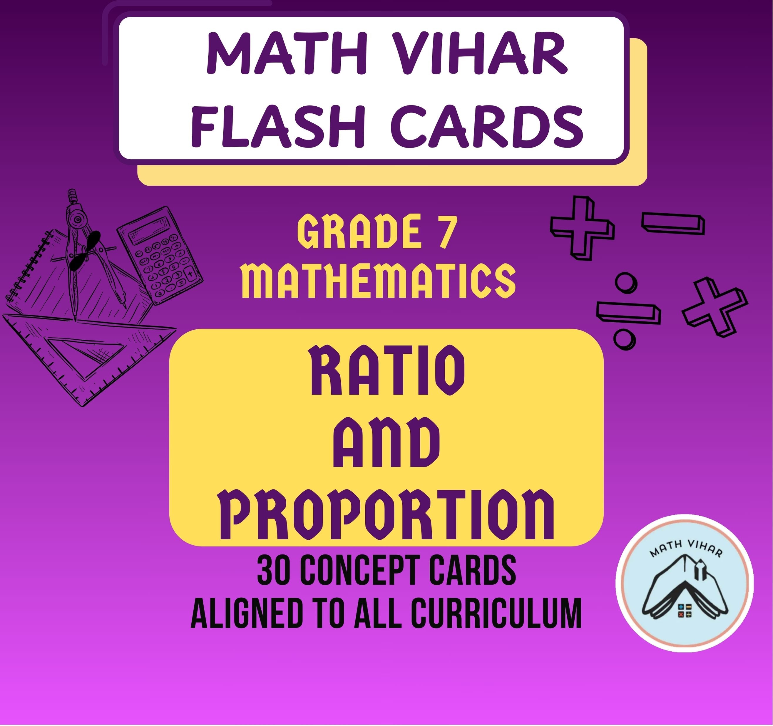 Grade 7 - Ratio and Proportion - Flash Cards