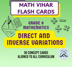 Grade 8 - Direct and Inverse Proportions  - Flash Cards