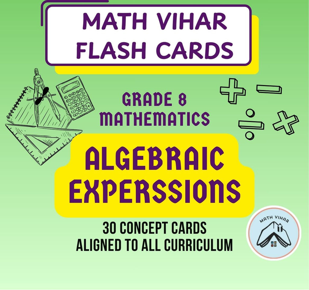 Grade 8 - Algebraic Expressions  - Flash Cards