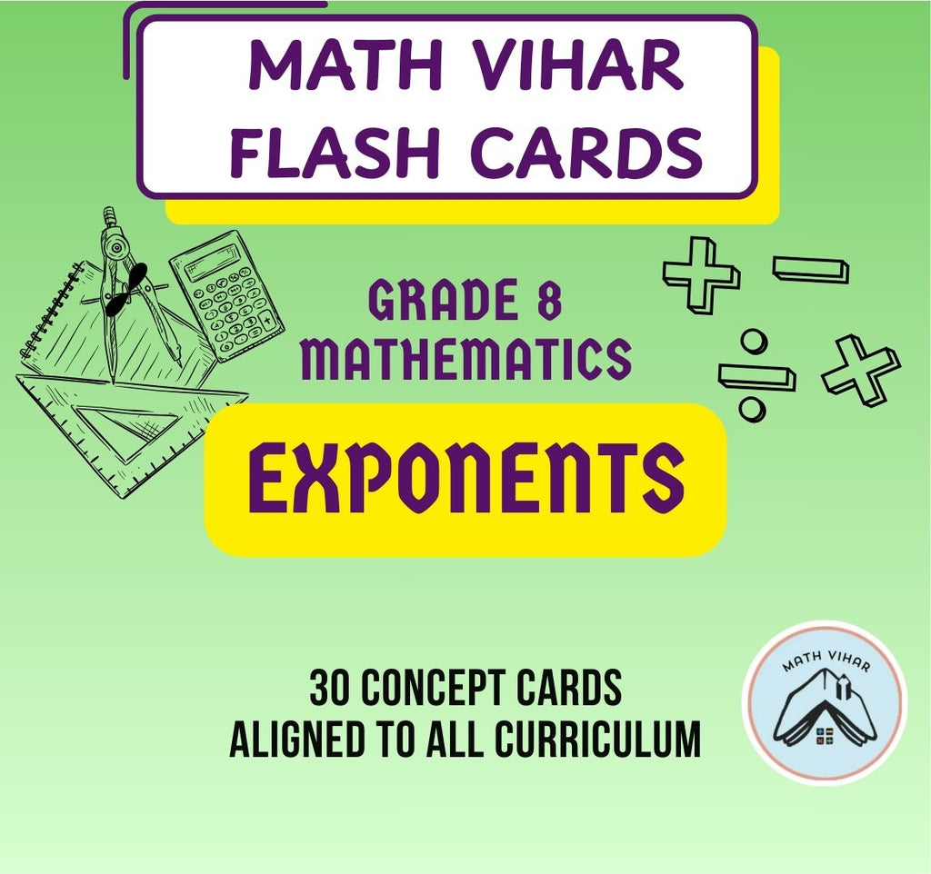 Grade 8 - Exponents  - Flash Cards
