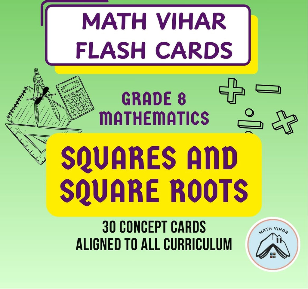 Grade 8 - Squares and Square Roots - Flash Cards