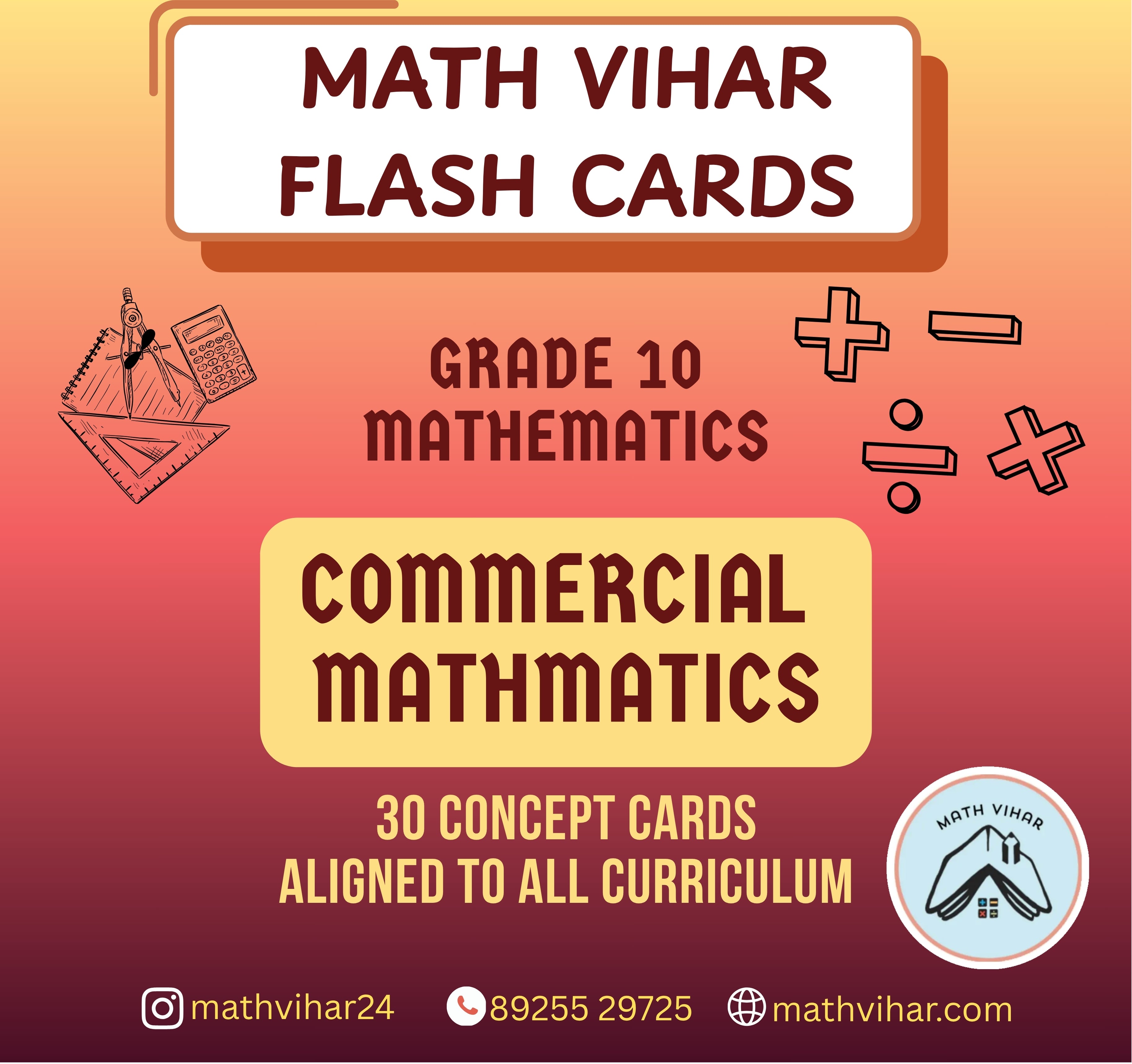 Grade 10 - COMMERCIAL MATHEMATICS - Flash Cards