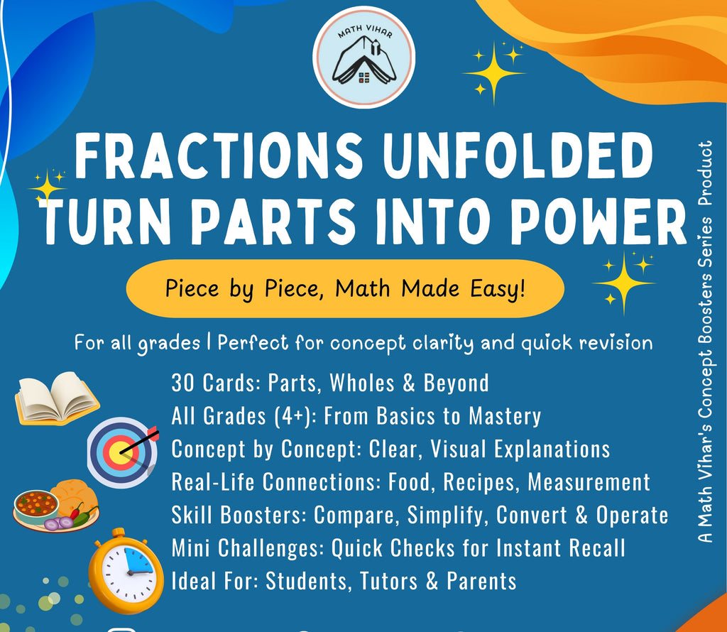 Grade 3 and above - Fractions - Flash Cards