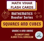 Squares and Cubes Flash Cards for Class 8 and Above | 30 Score Booster Cards | CBSE, ICSE & IGCSE All Curriculum | Learning Cards for Exam Prep