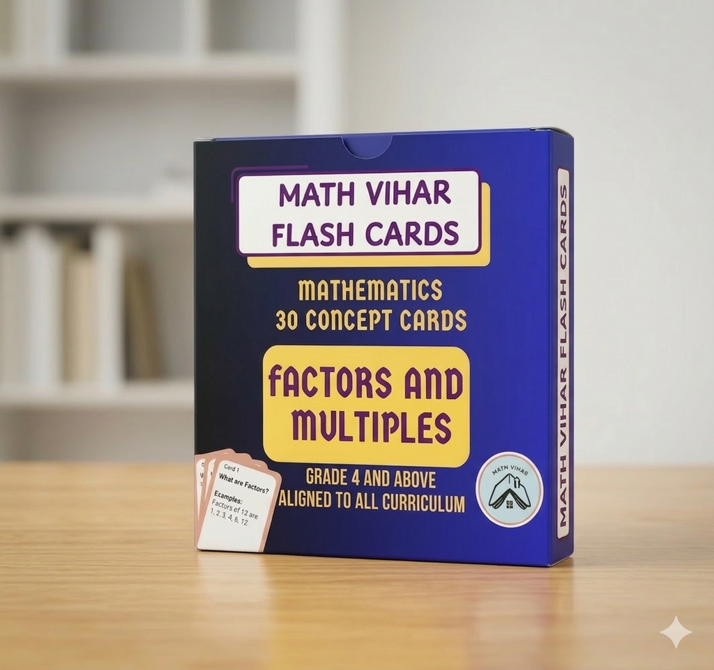 Grade 3 and Above - Factors and Multiples - Flash Cards