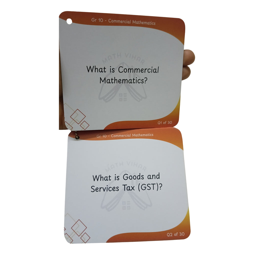 Grade 10 - COMMERCIAL MATHEMATICS - Flash Cards
