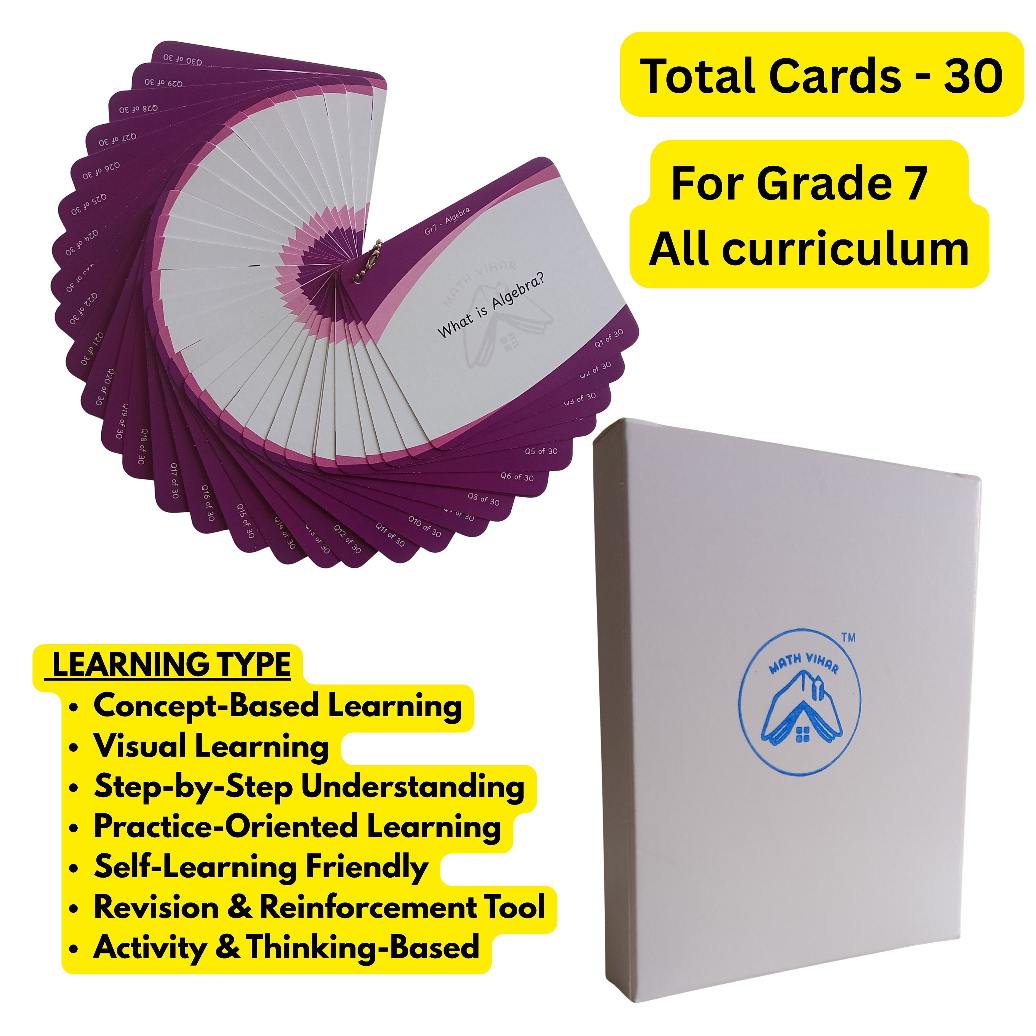 Grade 7 - Algebra - Flash Cards