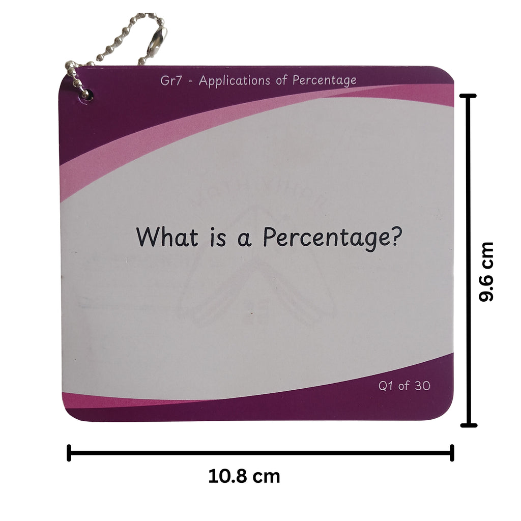 Grade 7 - Applications of Percentage - Flash Cards