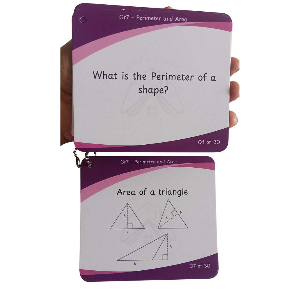 Grade 7 - Perimeter and Area - Flash Cards