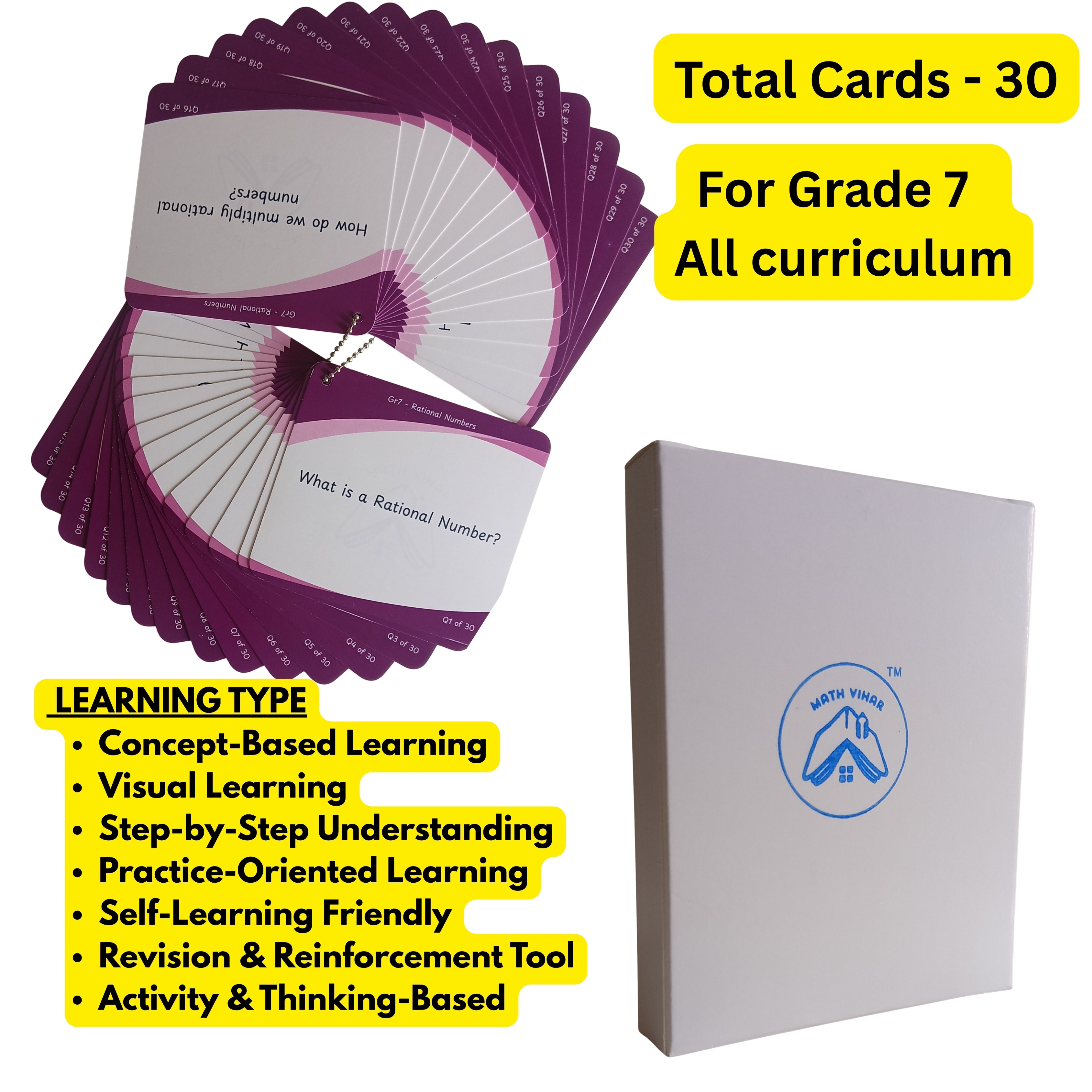 Grade 7 - Rational Numbers - Flash Cards