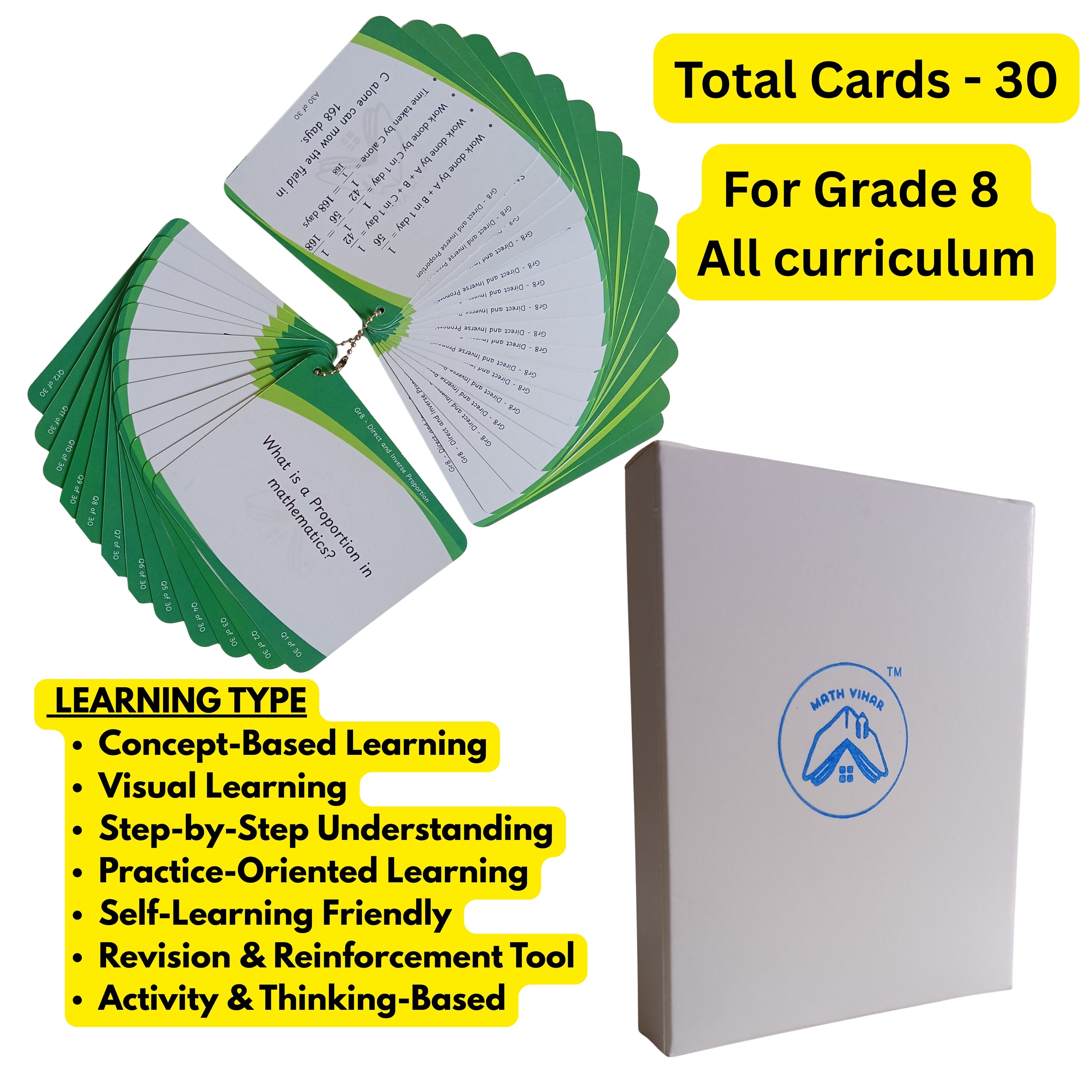 Grade 8 - Direct and Inverse Proportions  - Flash Cards