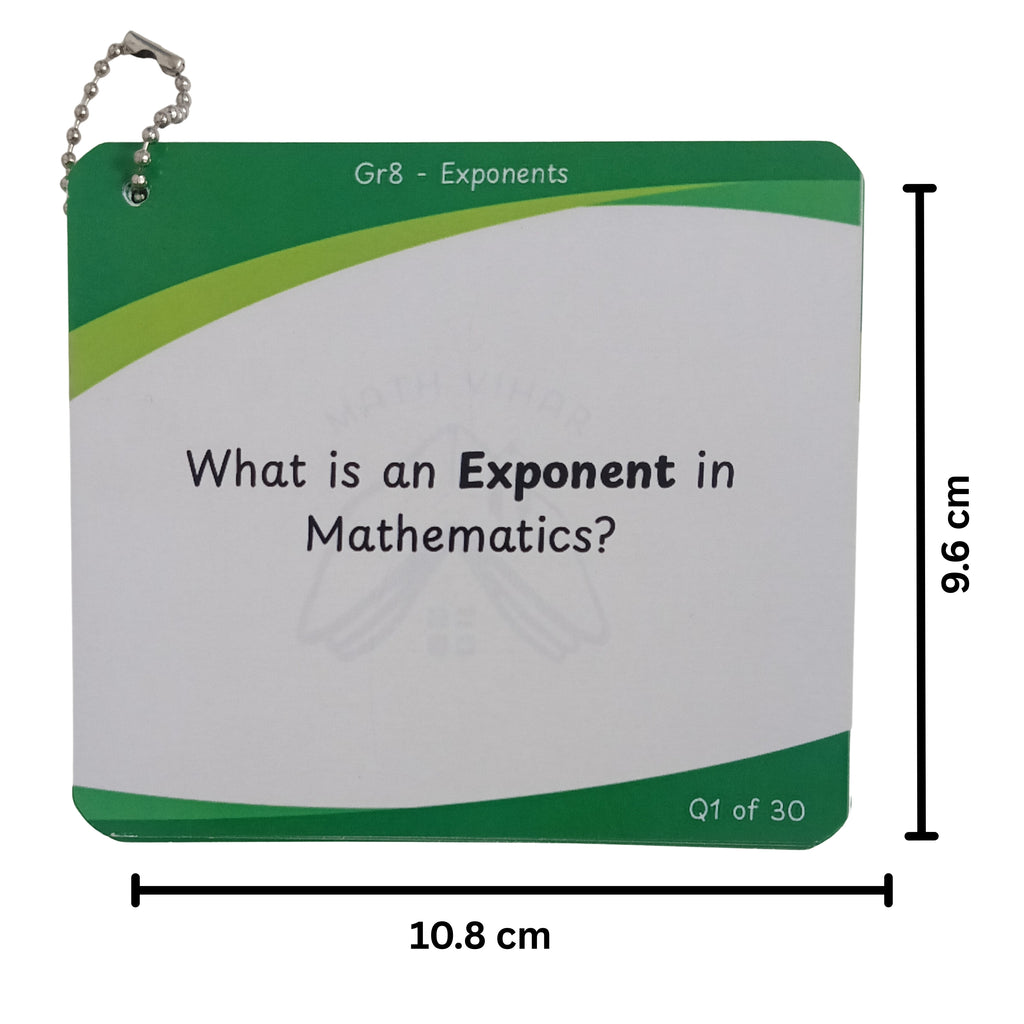 Grade 8 - Exponents  - Flash Cards
