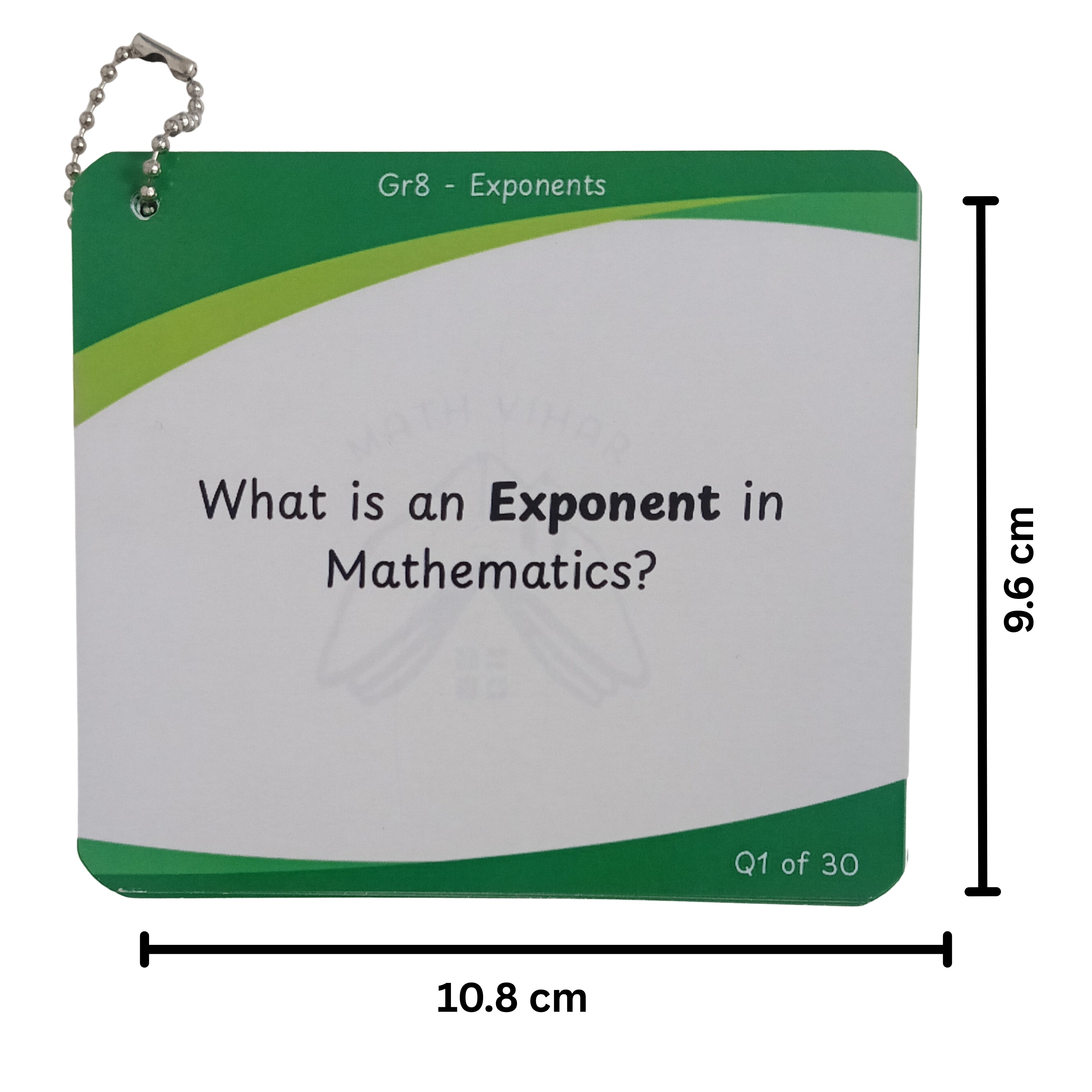 Grade 8 - Exponents  - Flash Cards