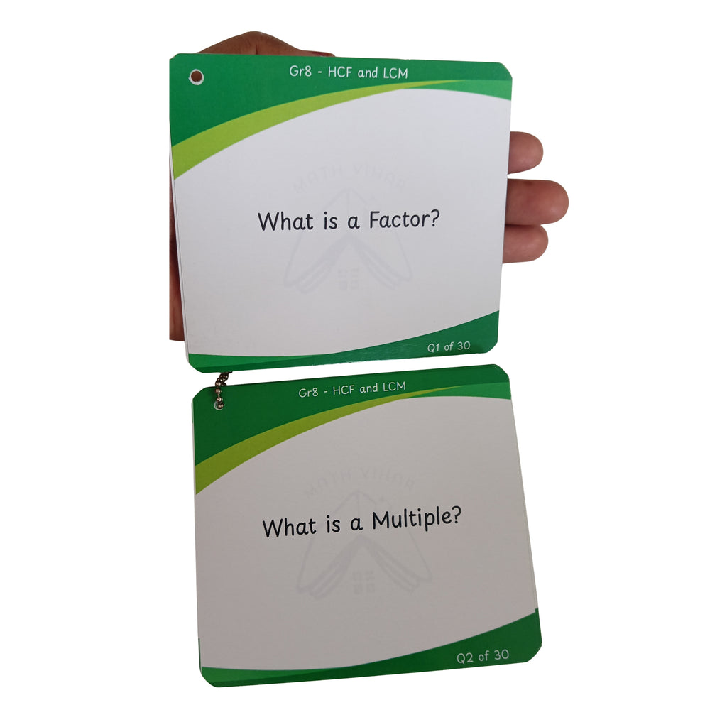 Grade 8 - HCF and LCM  - Flash Cards