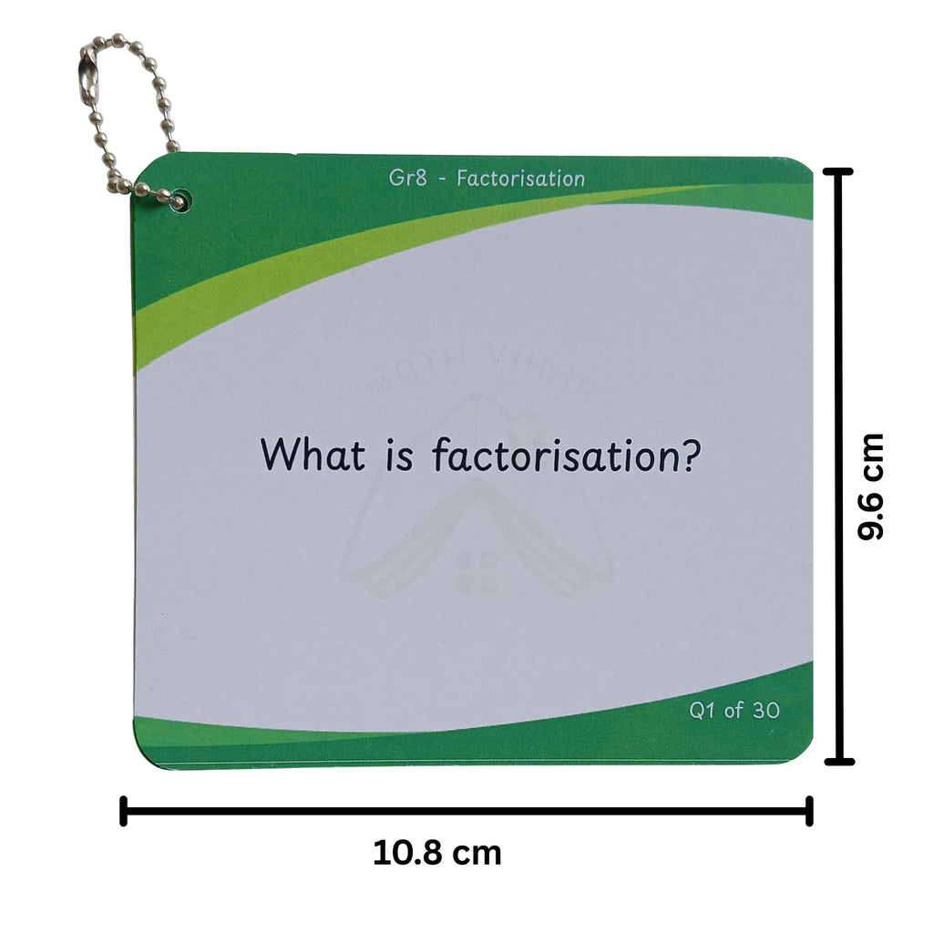 Grade 8 - Factorisation  - Flash Cards