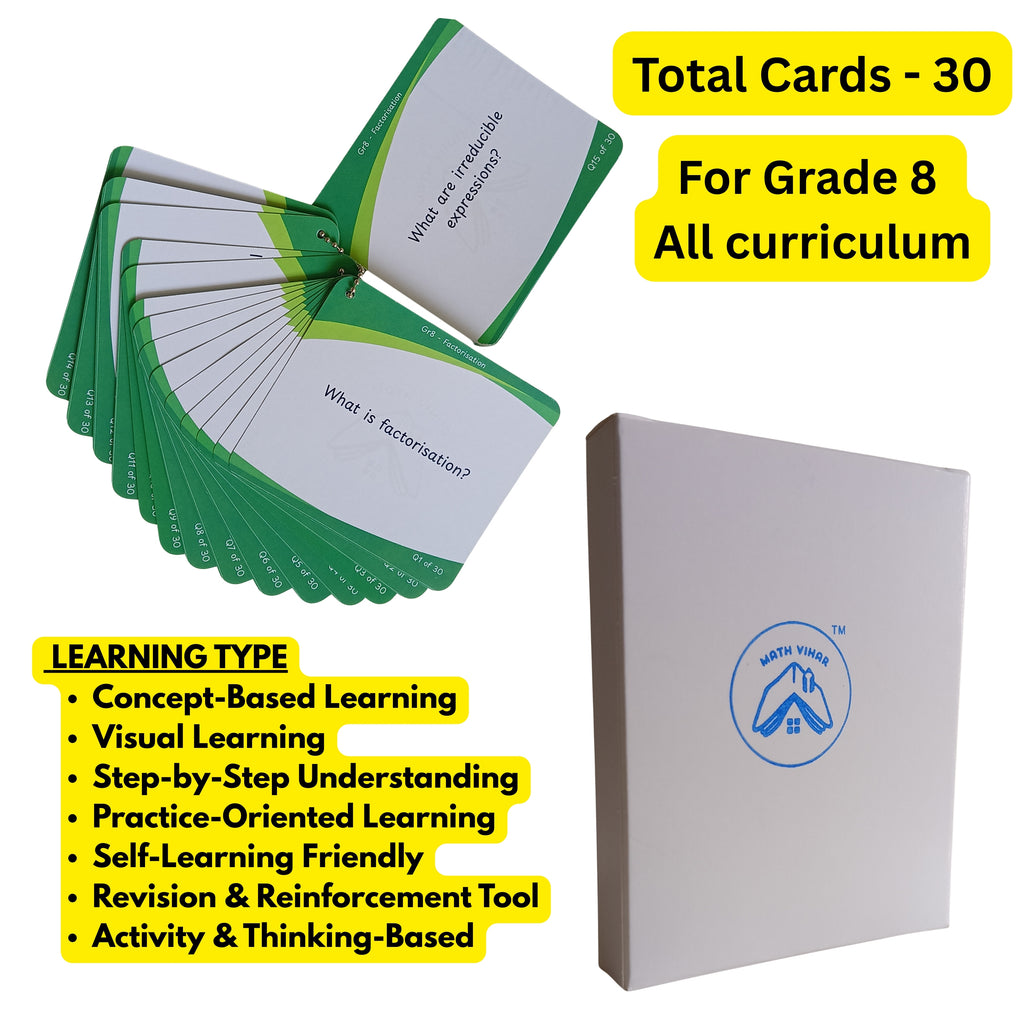 Grade 8 - Factorisation  - Flash Cards
