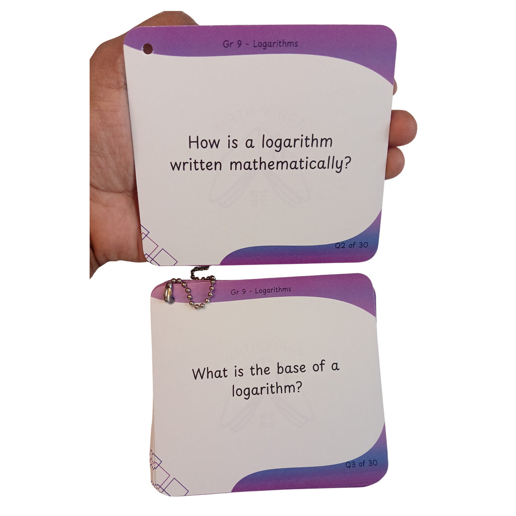 Grade 9 - Logarithms - Flash Cards
