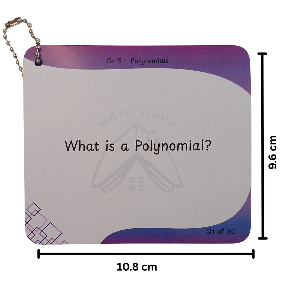 Grade 9 - Polynomials - Flash Cards