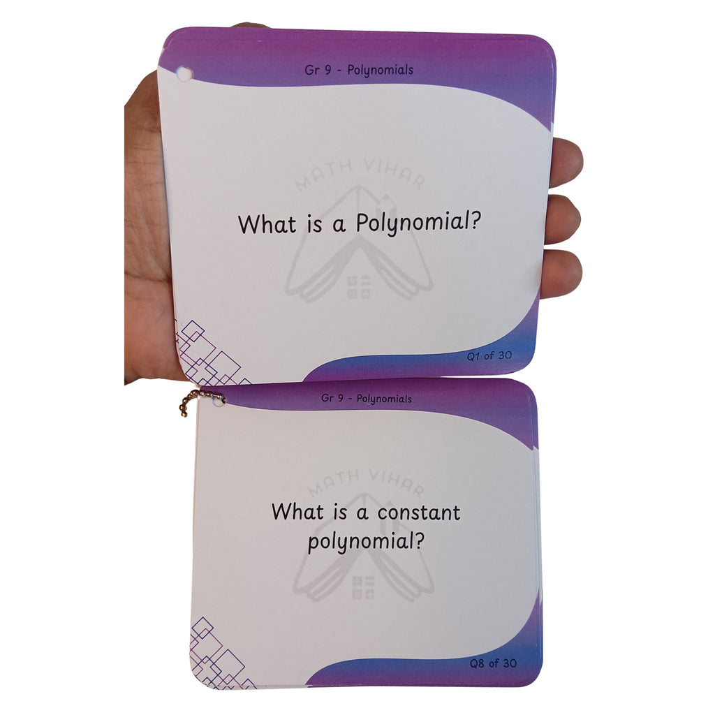 Grade 9 - Polynomials - Flash Cards