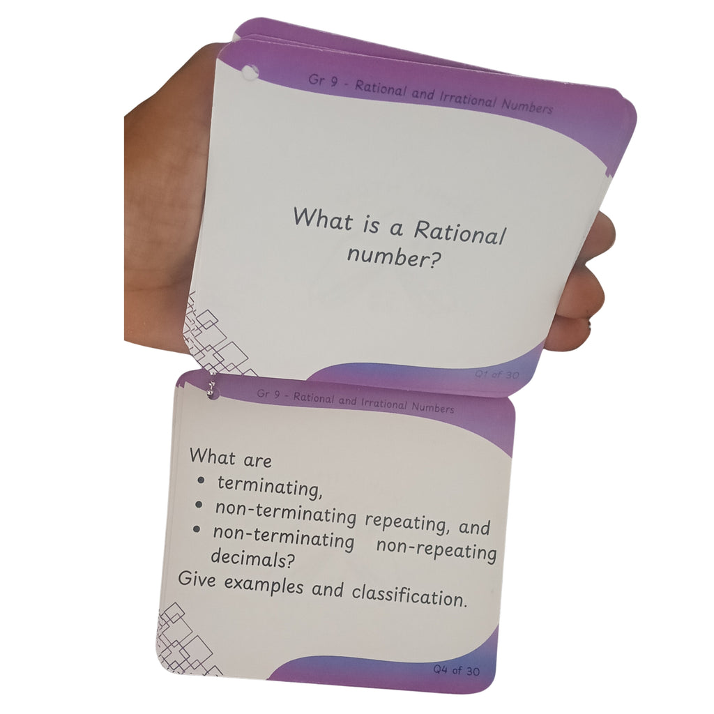 Grade 9 - Rational and Irrational Numbers - Flash Cards