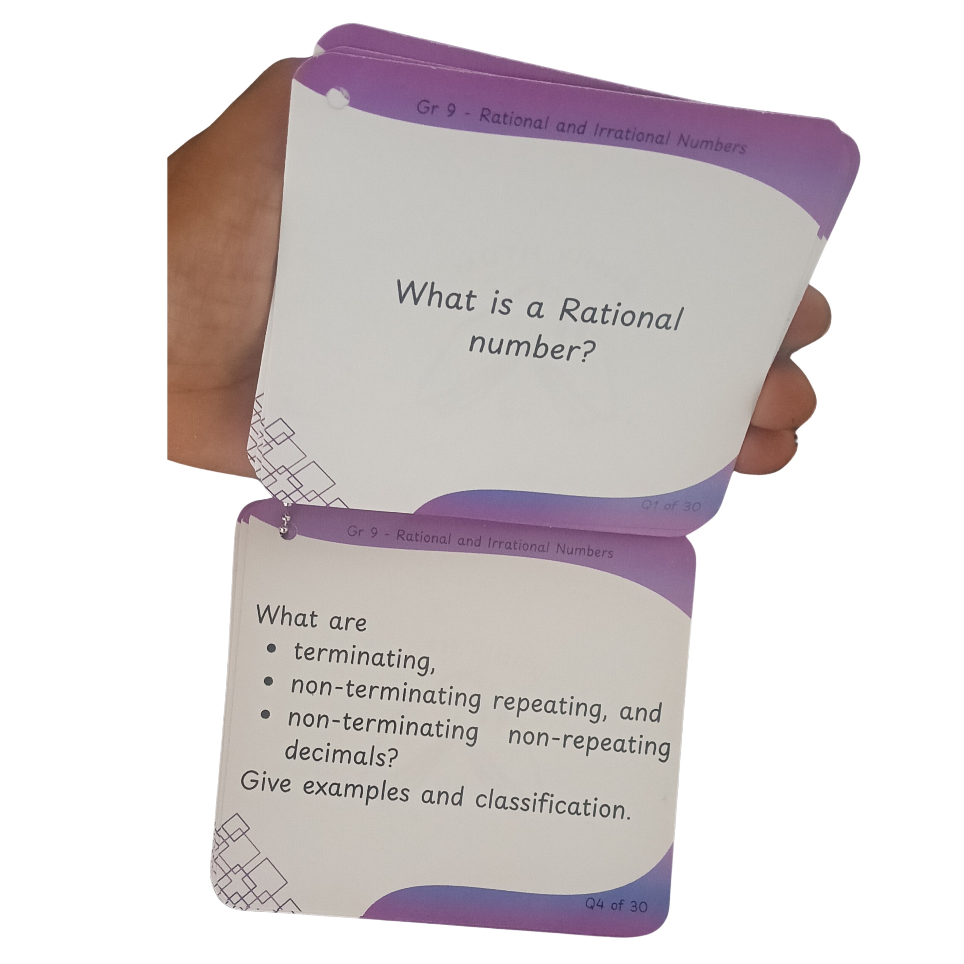 Grade 9 - Rational and Irrational Numbers - Flash Cards
