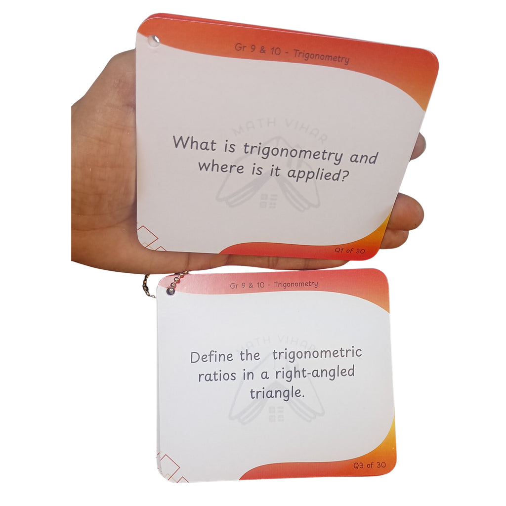 Grade 9 and 10 - Trigonometry - Flash cards
