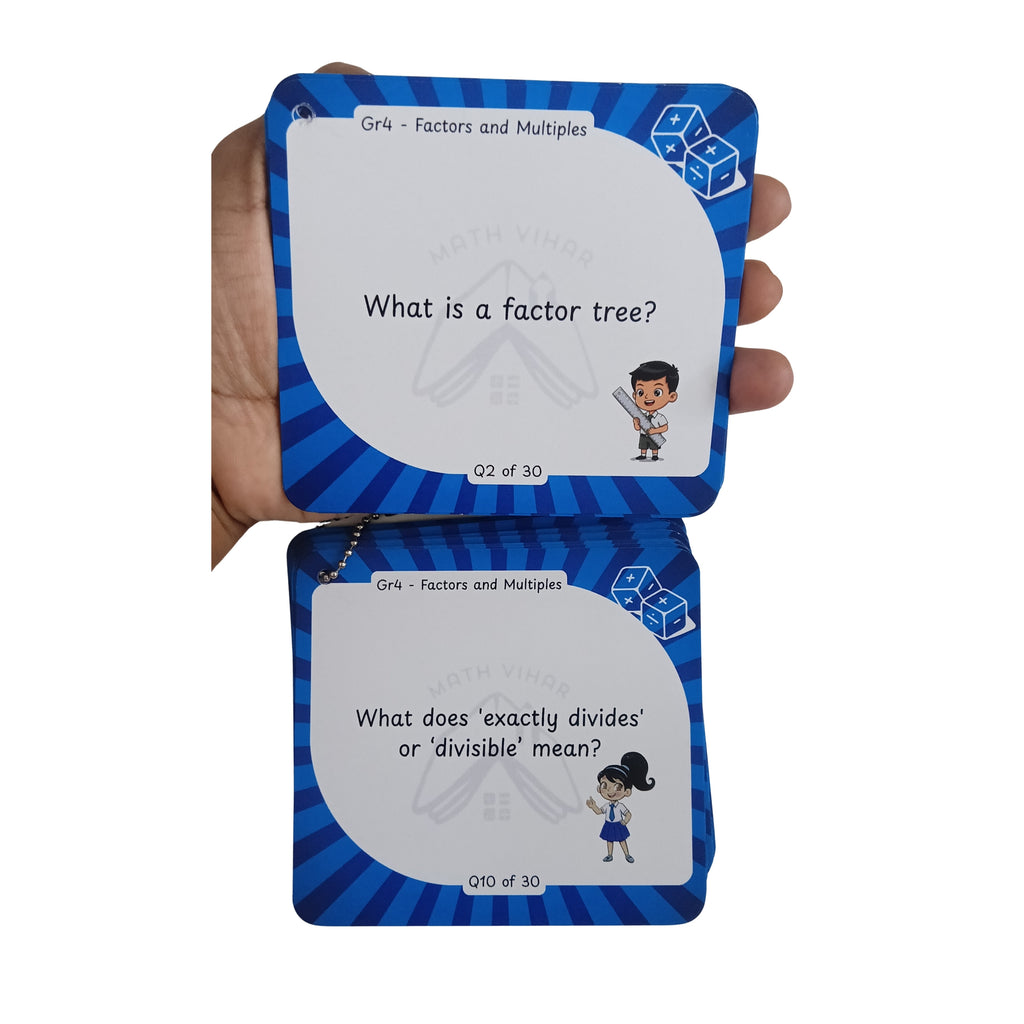 Grade 3 and Above - Factors and Multiples - Flash Cards