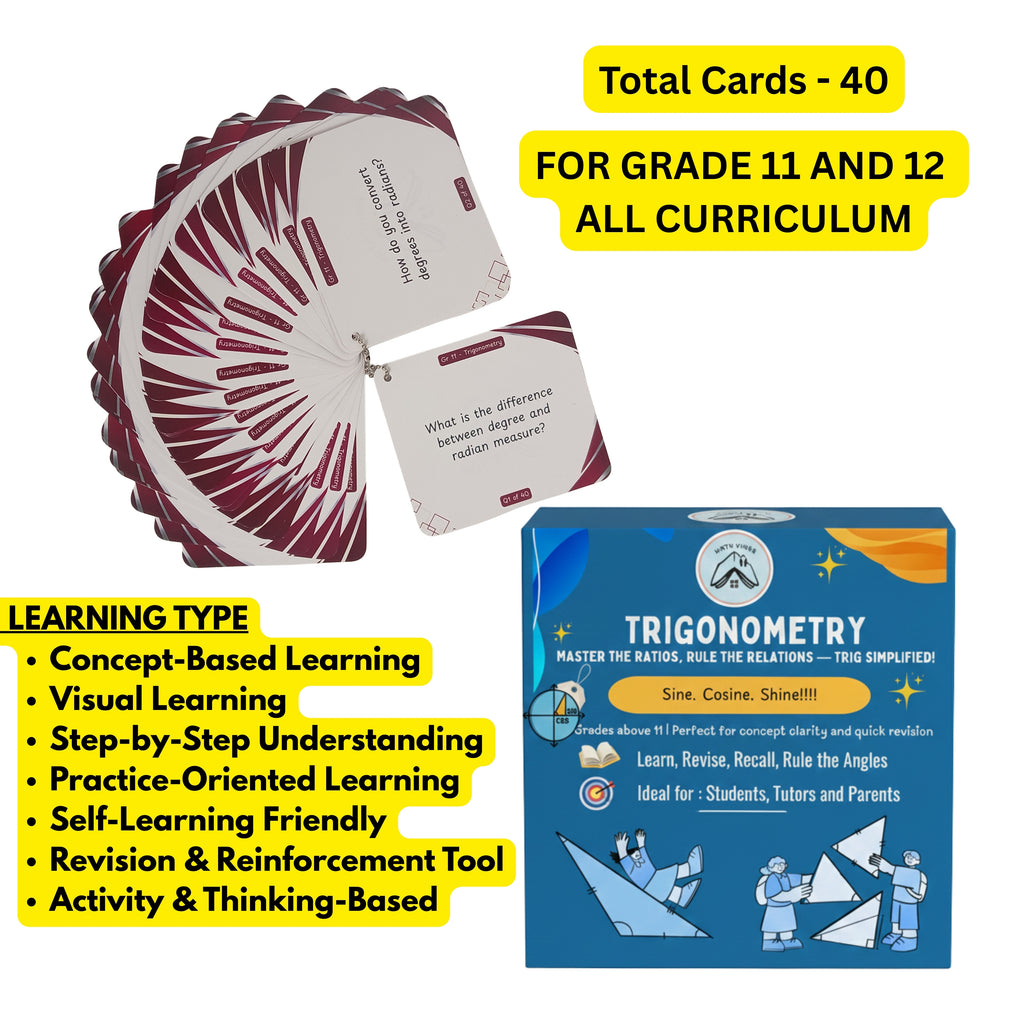 Grade 11 and 12 - TRIGONOMETRY - Flash Cards