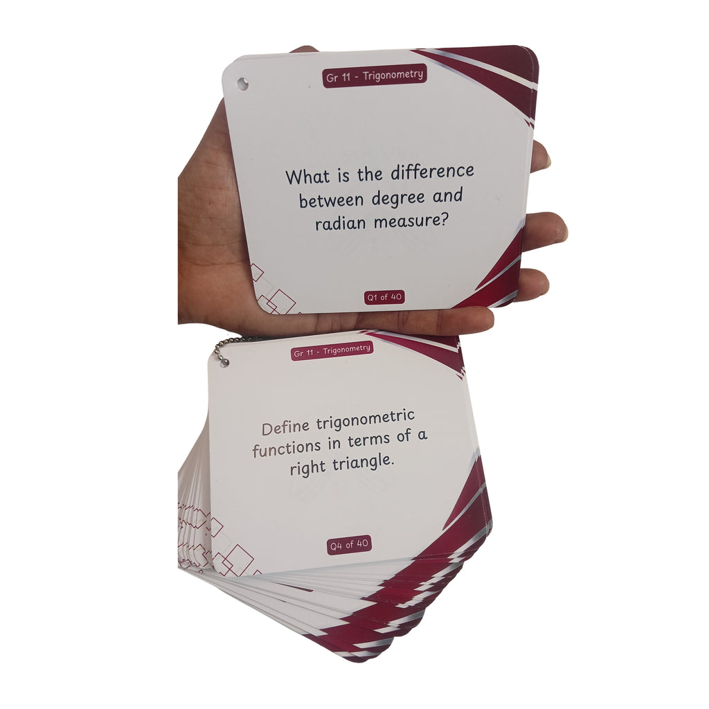 Grade 11 and 12 - TRIGONOMETRY - Flash Cards