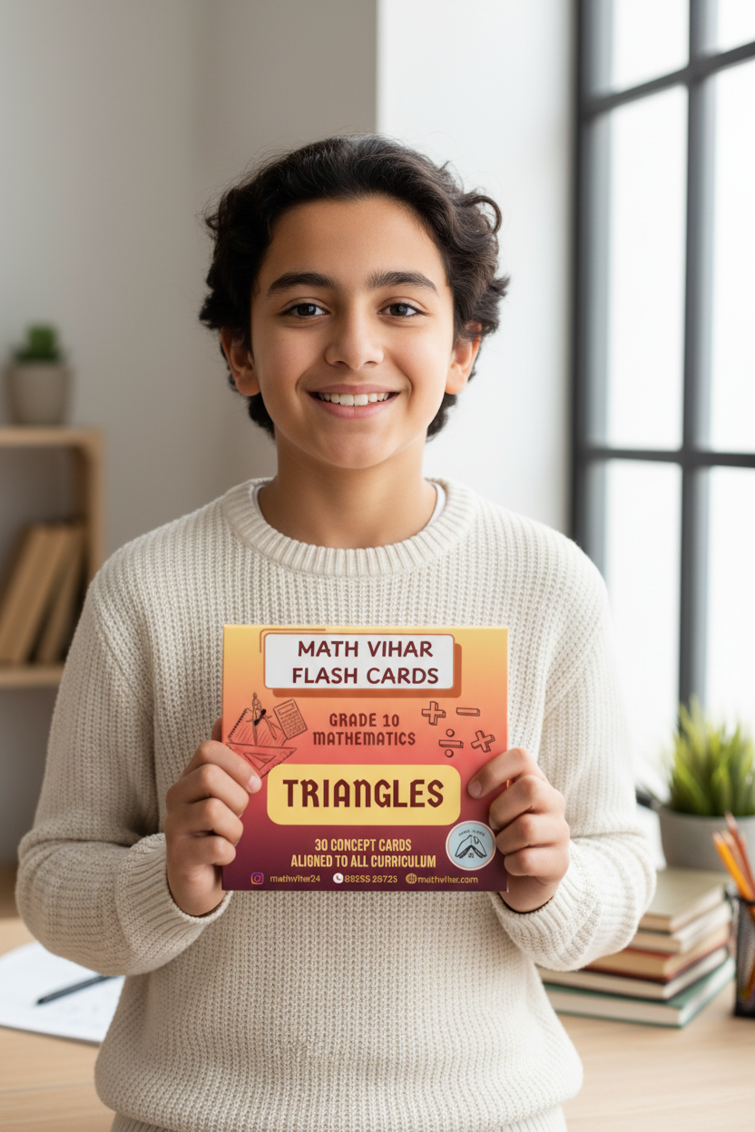 Accomplished Student with Triangles Flash Cards