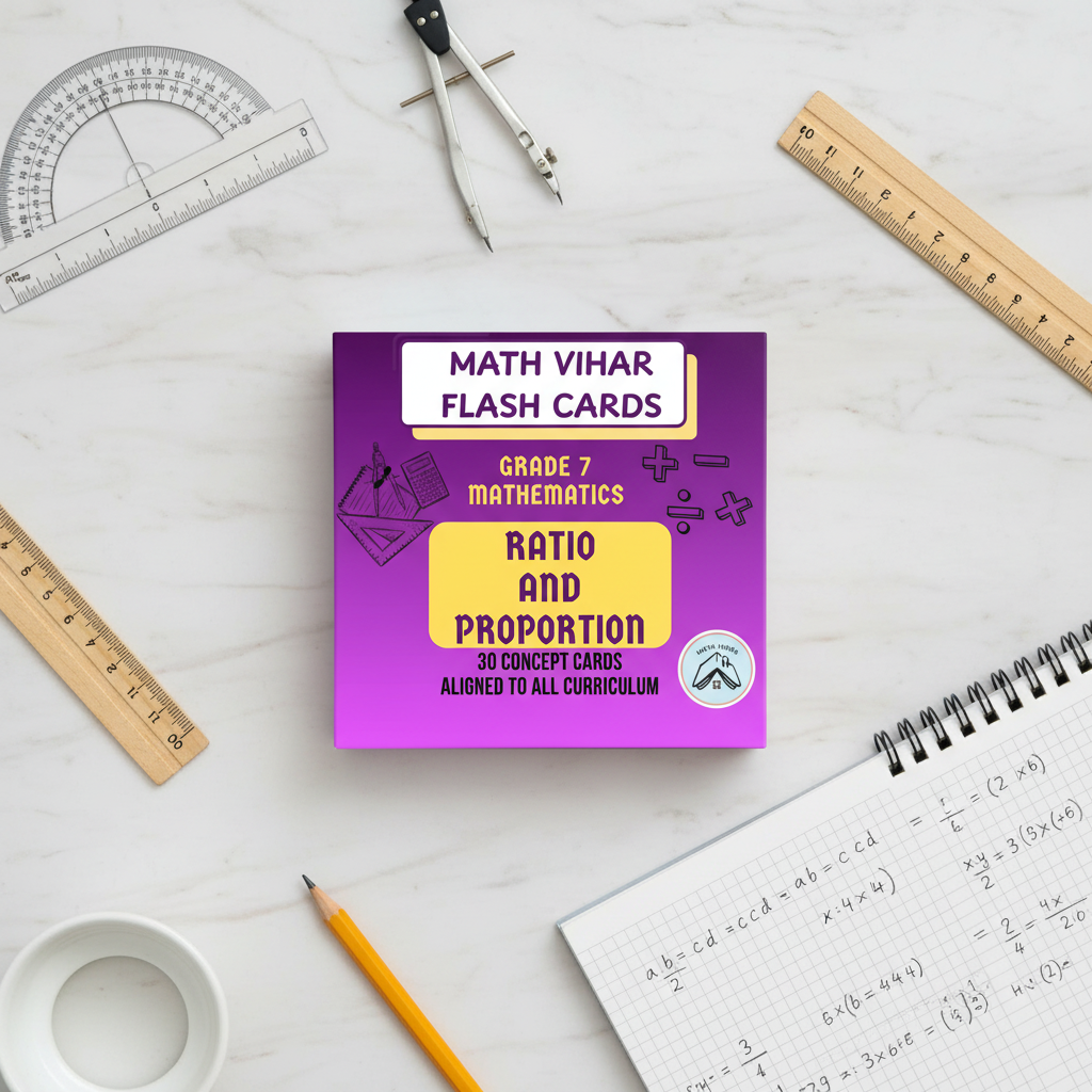 Flat lay Ratio and Proportion Flash Cards