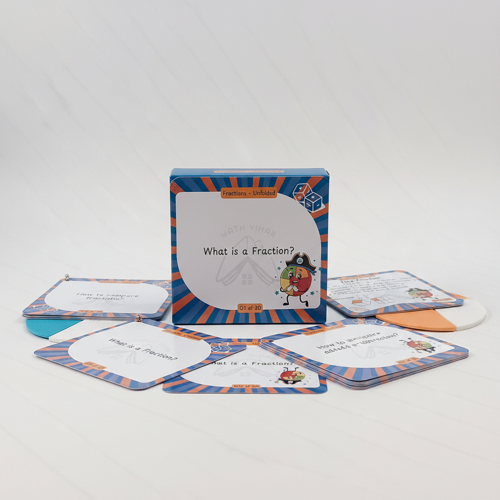 Fractions Unfolded – Box Upright with Scattered Cards