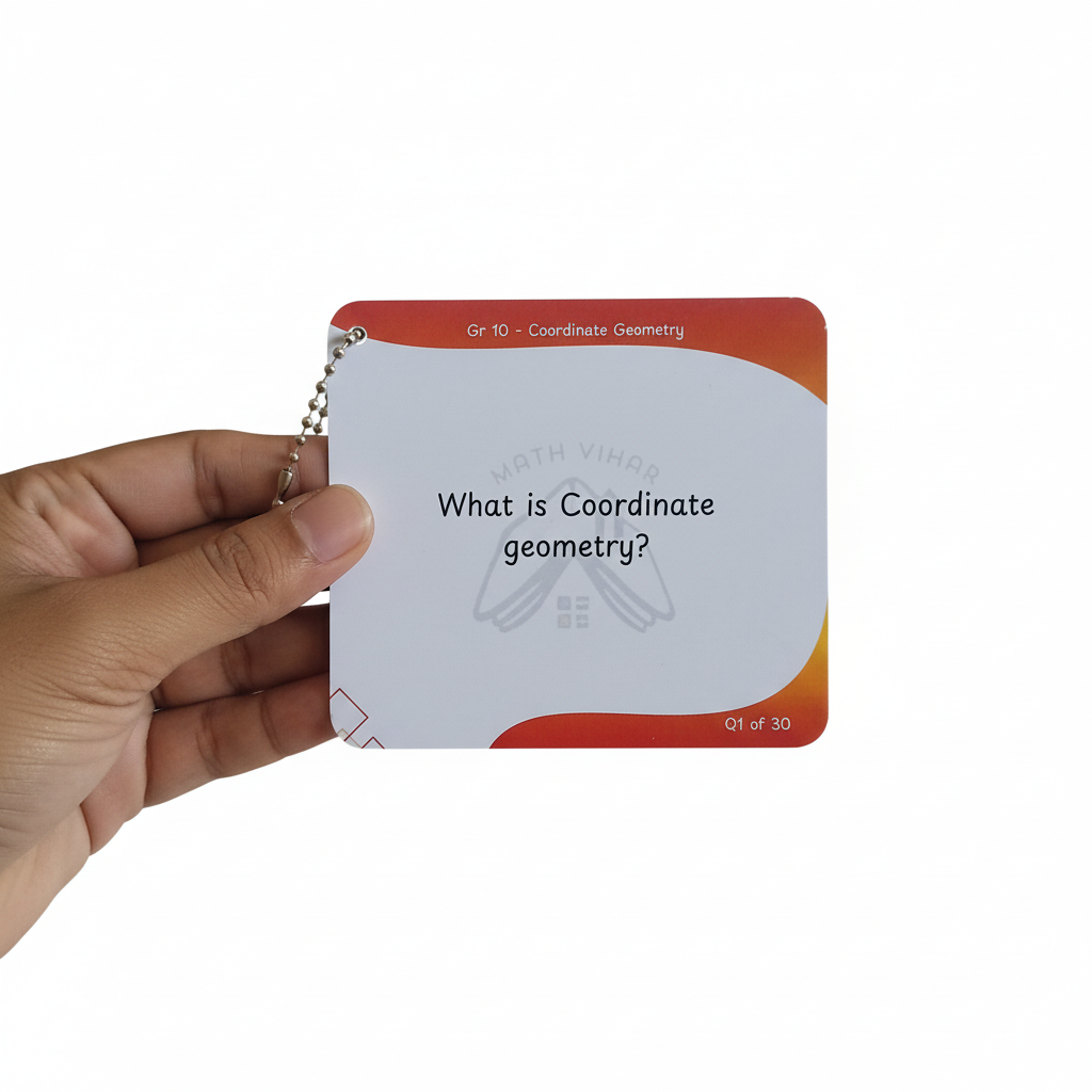 Hand holding Math Vihar Flash Card