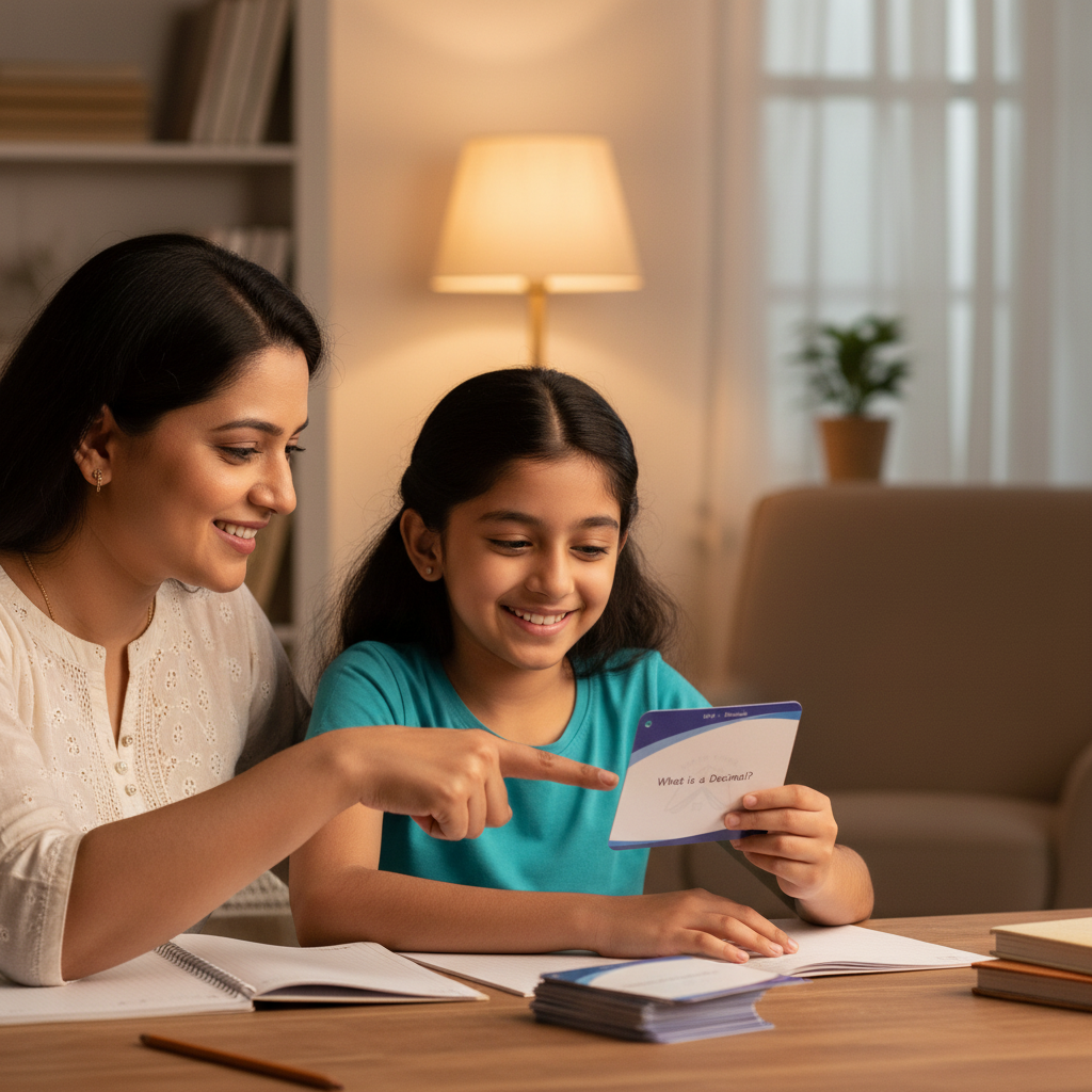 Parent and child with Decimals Flash Cards